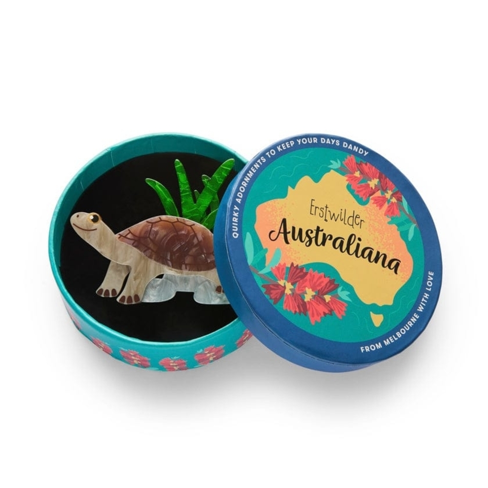 Australiana Turtle Brooch Rheo the River Turtle Brooch Erstwilder